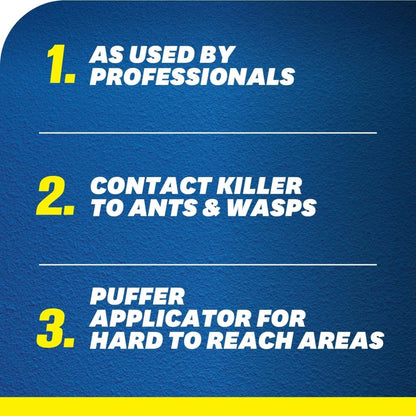 Yates 350g Ant & Wasp Killer Dust - Fast-Acting Outdoor Pest Control, Easy Puffer Application