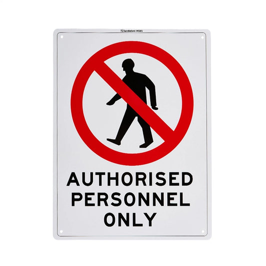 Sandleford 300x225mm Authorised Personnel Only Sign, UV Resistant, Outdoor Use