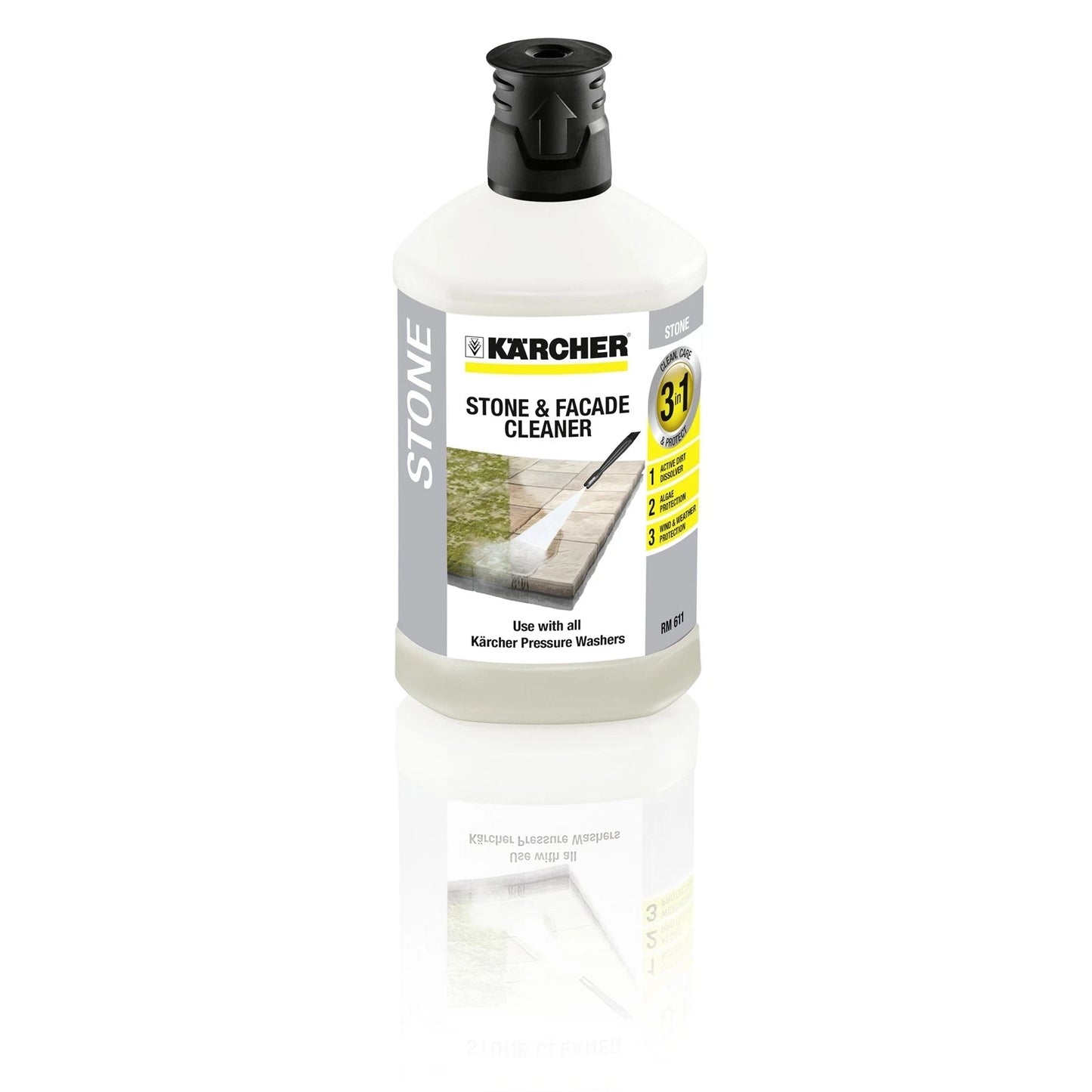 Karcher 1L Stone High Pressure Cleaner - Algae & Dirt Removal, Weather Protection, Versatile Use