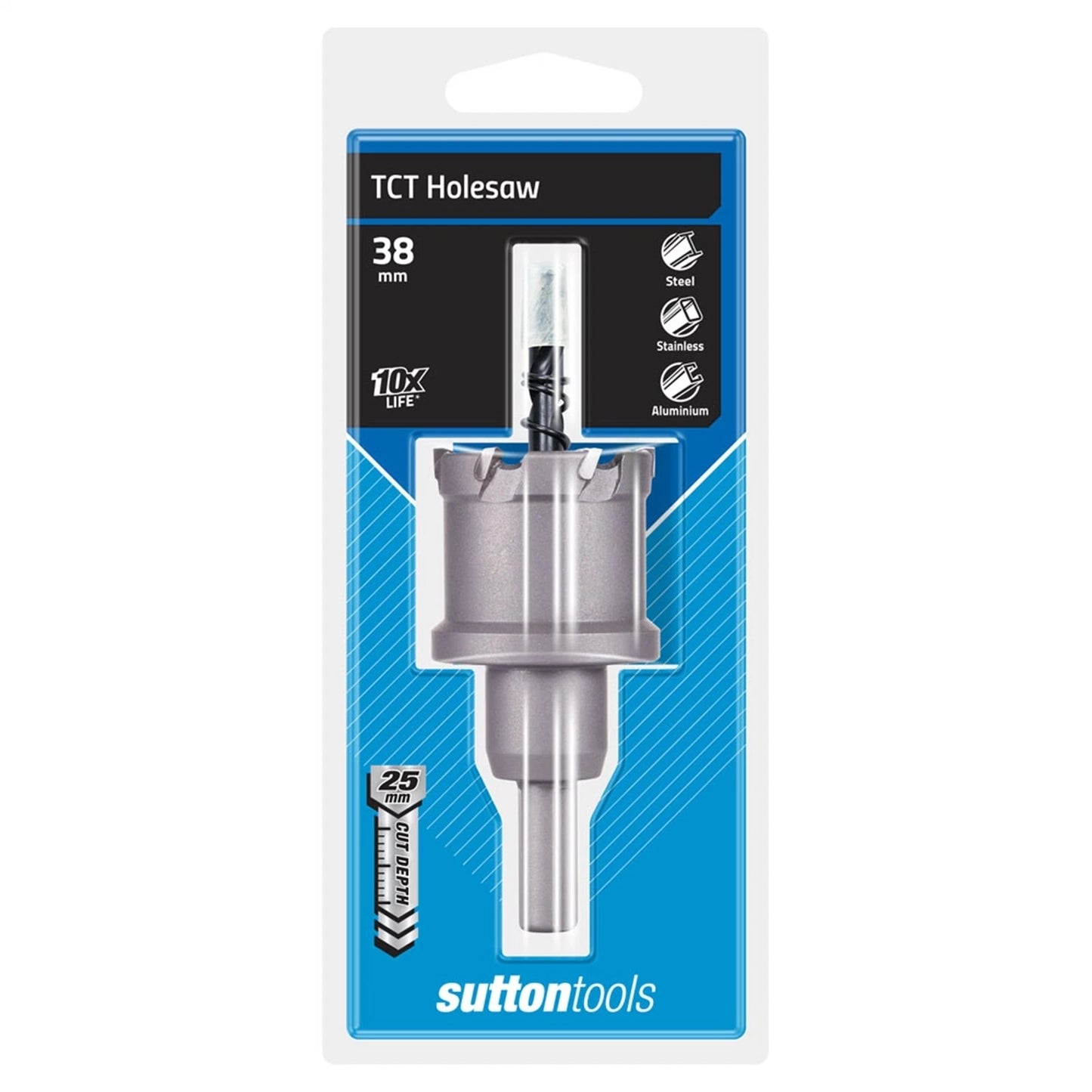 Sutton Tools 38mm TCT Holesaw with Tungsten Carbide Teeth for Versatile Cutting