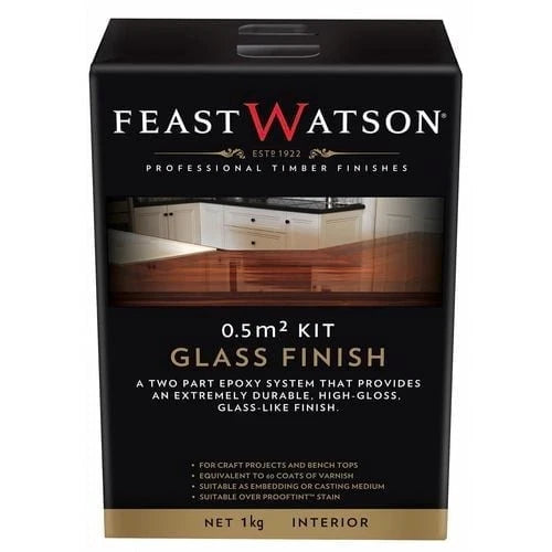 Feast Watson Glass Finish Epoxy Kit 0.5sqm - High-Gloss, Scratch-Resistant, Durable