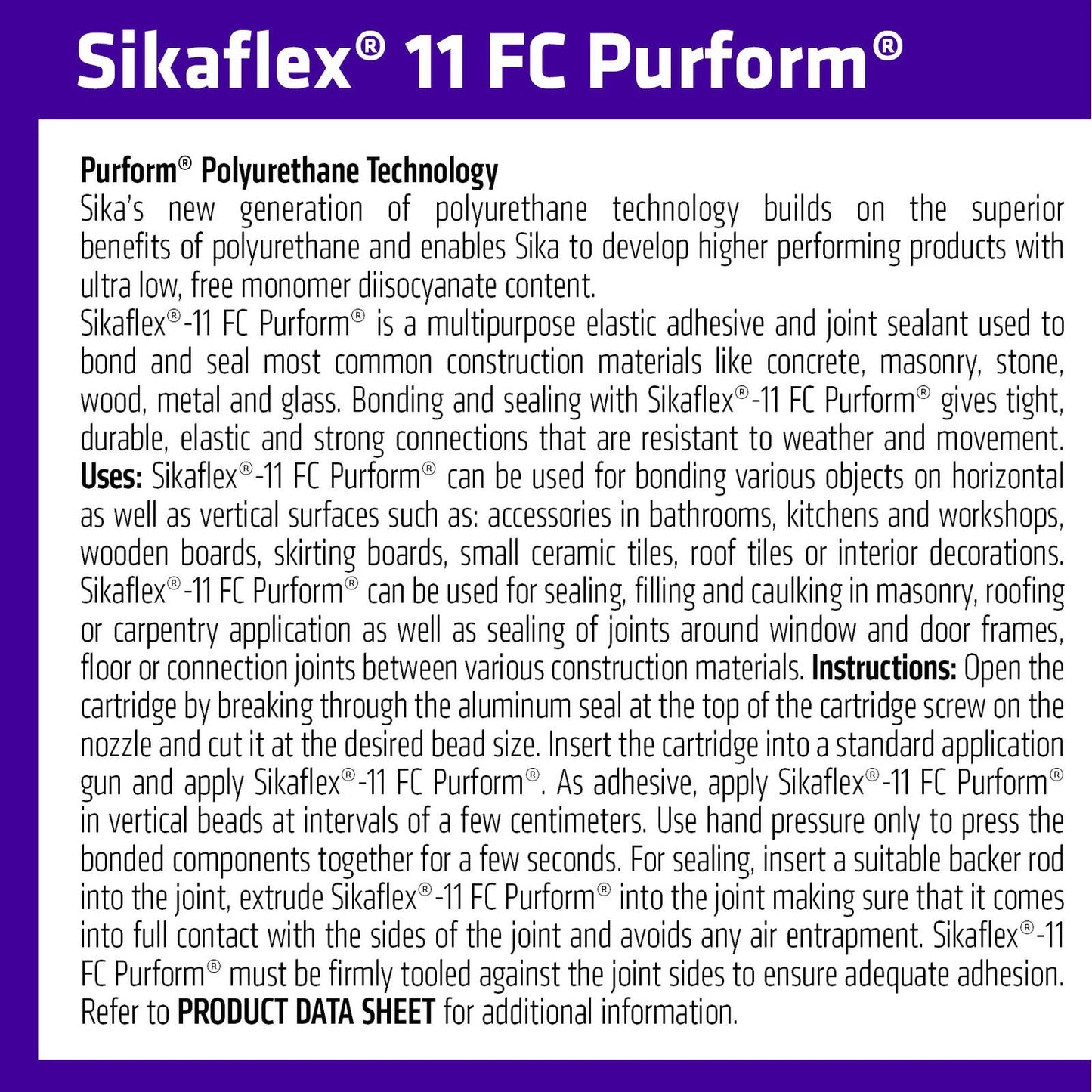 Sika Sikaflex 11FC Purform 300ml Concrete Grey Polyurethane Sealant & Adhesive