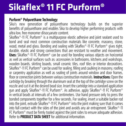 Sika Sikaflex 11FC Purform 300ml Concrete Grey Polyurethane Sealant & Adhesive