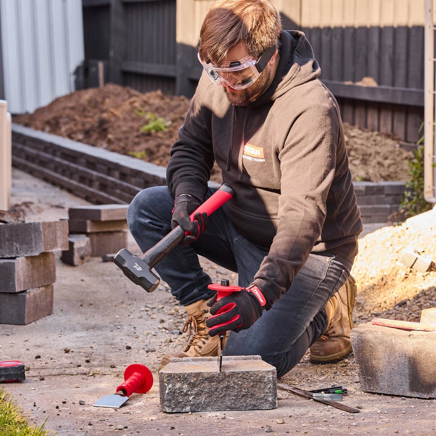 Trojan 75mm Electrician Bolster - Durable Steel, Soft Grip, Lifetime Warranty