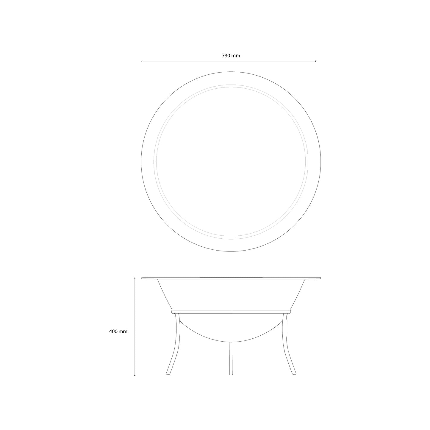 Jumbuck Rustic Iron Fire Bowl with Stand, 76cm, Durable Cast Iron, Outdoor Use