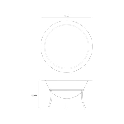 Jumbuck Rustic Iron Fire Bowl with Stand, 76cm, Durable Cast Iron, Outdoor Use