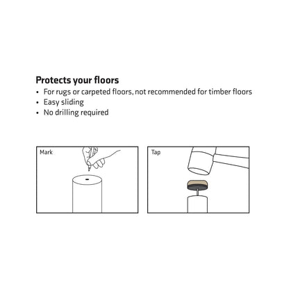 Surface Gard 32mm Nail On Slide Glide 4 Pack - Carpet Furniture Floor Protector