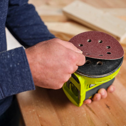 Ryobi 125mm Orbital Sanding Discs, Quick-Change, 80/120/220 Grit, 10 Pack