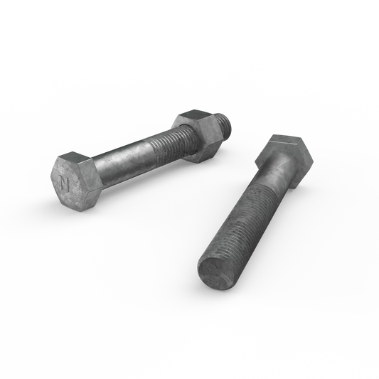 ZENITH M16 x 100mm Galvanised Hex Head Bolts & Nuts, Corrosion Resistant, AS Compliant