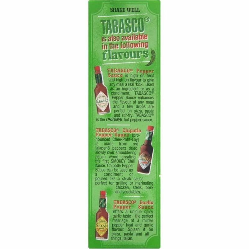 Tabasco Green Pepper Mild Sauce 6-Pack 60ml - Mild Heat, Fresh Peppery Taste