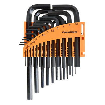 Craftright 25 Piece Metric & Imperial Hex Key Set with Storage Rack