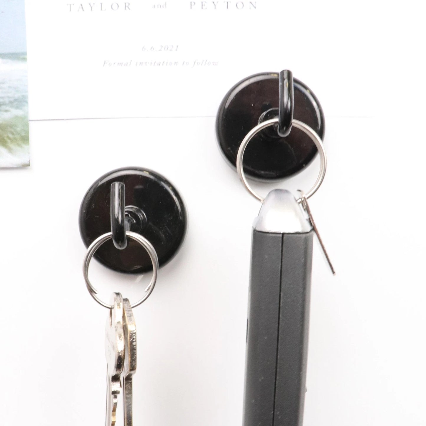 Everhang Black Magnetic Hooks 4 Pack - Strong 6.3kg Pull, Versatile, Durable Coating