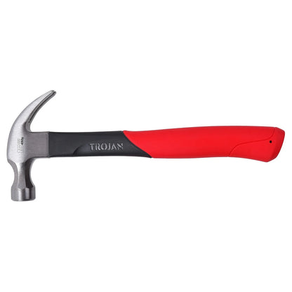 Trojan 16oz Fibreglass Claw Hammer - Induction Hardened Head, Lightweight Handle, Lifetime Warranty