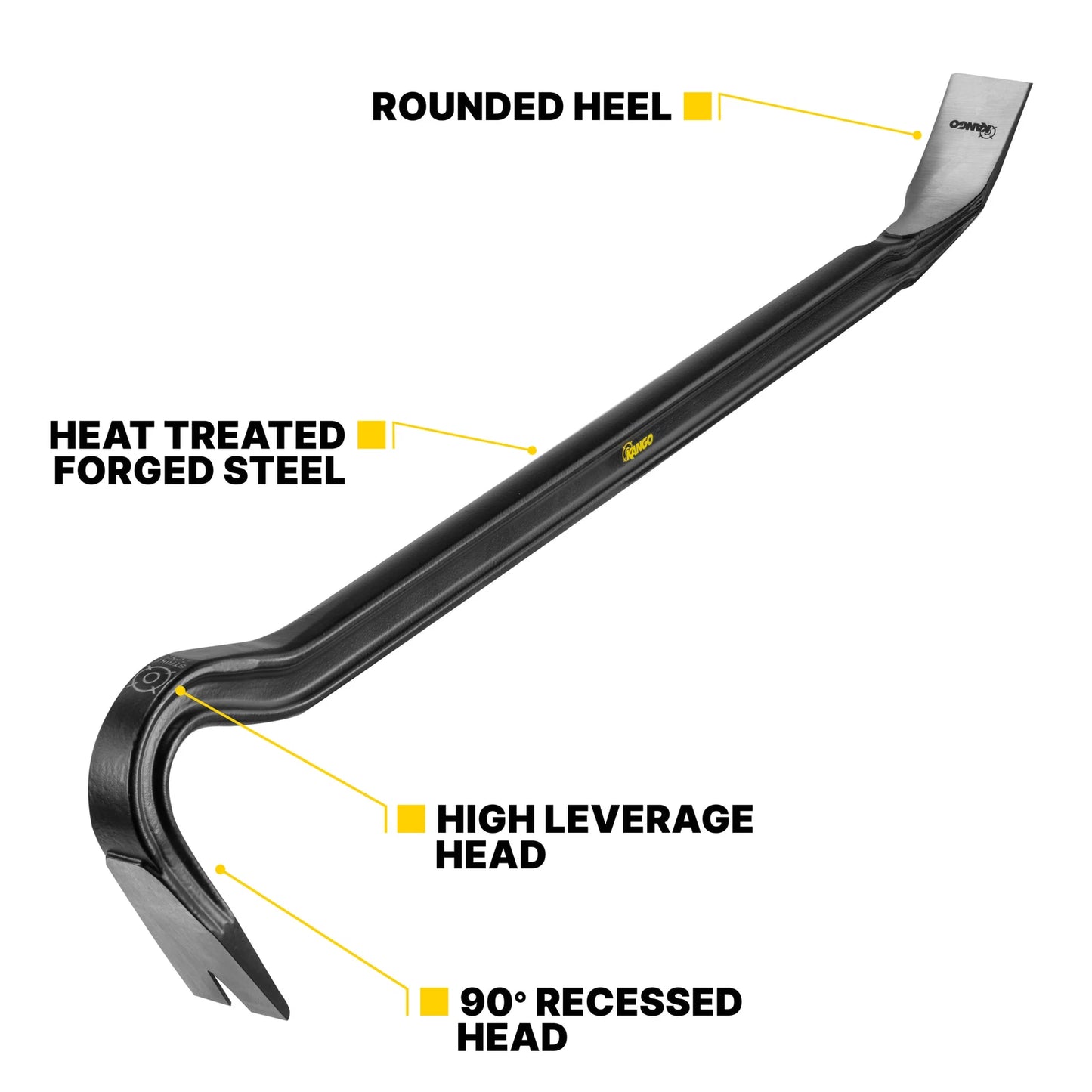 Kango 600mm Heavy-Duty Wrecking Bar, Goose Neck Design, I-Beam Construction