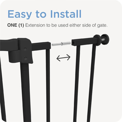 Perma Child Safety 20cm Black Baby Gate Extension, Steel, Pressure Mounted, Compatible with Various Gates