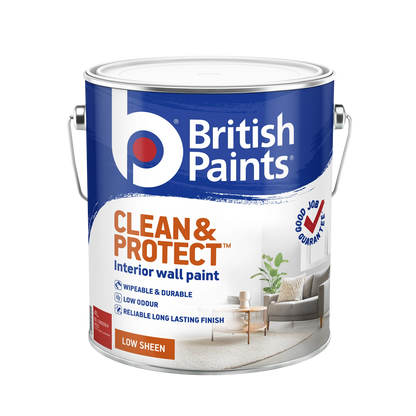 British Paints 4L Red Low Sheen Interior Paint, Wipeable & Durable, Low Odour, Water-Based