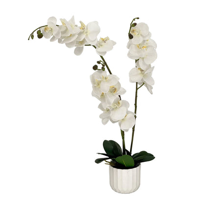UN-REAL 65cm White Orchid Artificial Plant - Elegant, Maintenance-Free Decor