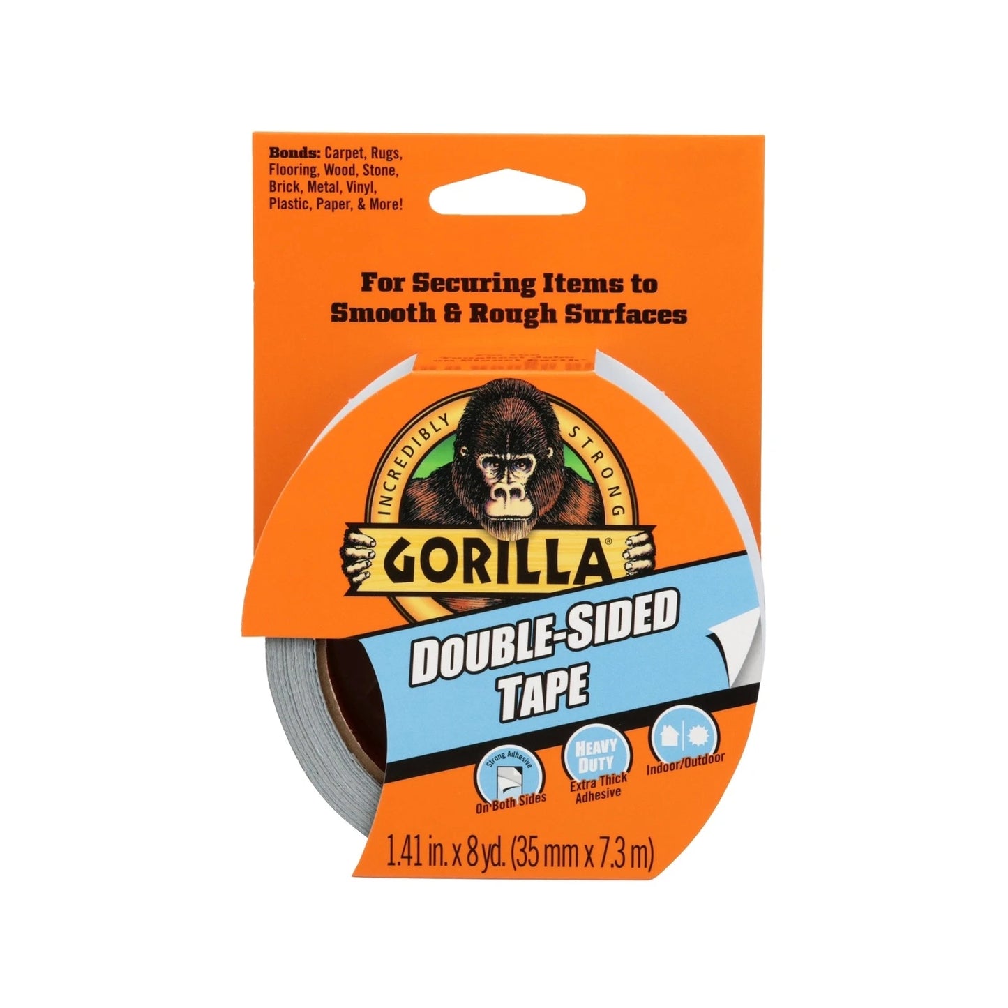 Gorilla Double-Sided Tape 7.3m Heavy-Duty Indoor Outdoor Weather Resistant