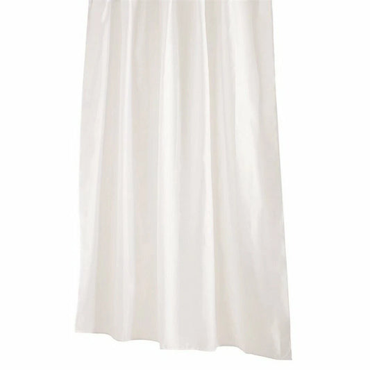 Barelli White Polyester Shower Curtain 180x210cm Water Resistant Extra Long Drop