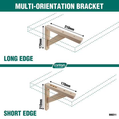 Carinya Raw Pine Stayed Bracket 210x170mm, DIY, Durable, 30kg Capacity