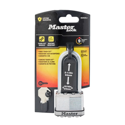 Master Lock Magnum 51mm Padlock with 64mm Long Boron-Carbide Shackle, Weather Resistant