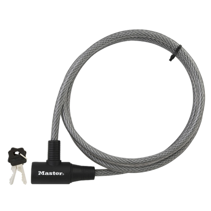 Master Lock 10mm x 1.8m Keyed Cable Lock, Braided Steel, Vinyl Coated, Secure Ladders & Gates