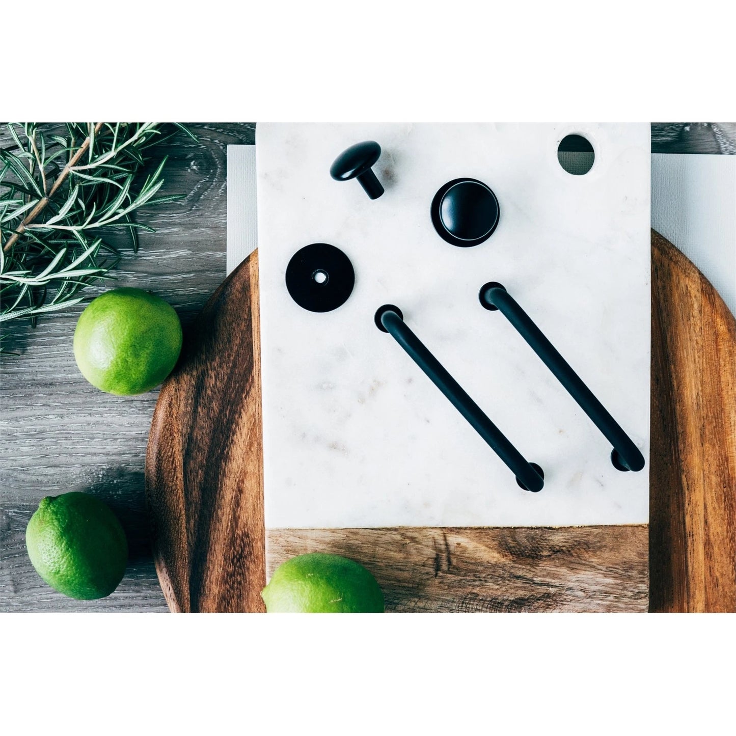 Prestige 26mm Black Flat Knob 6 Pack - Matte Black Zinc Alloy, Easy Install