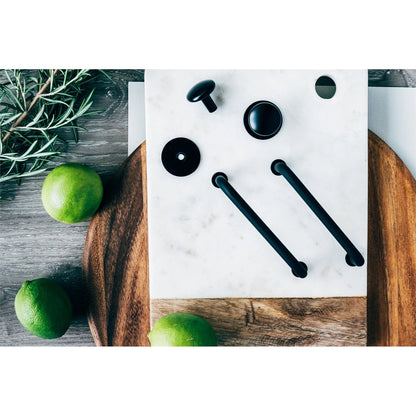 Prestige 26mm Black Flat Knob 6 Pack - Matte Black Zinc Alloy, Easy Install