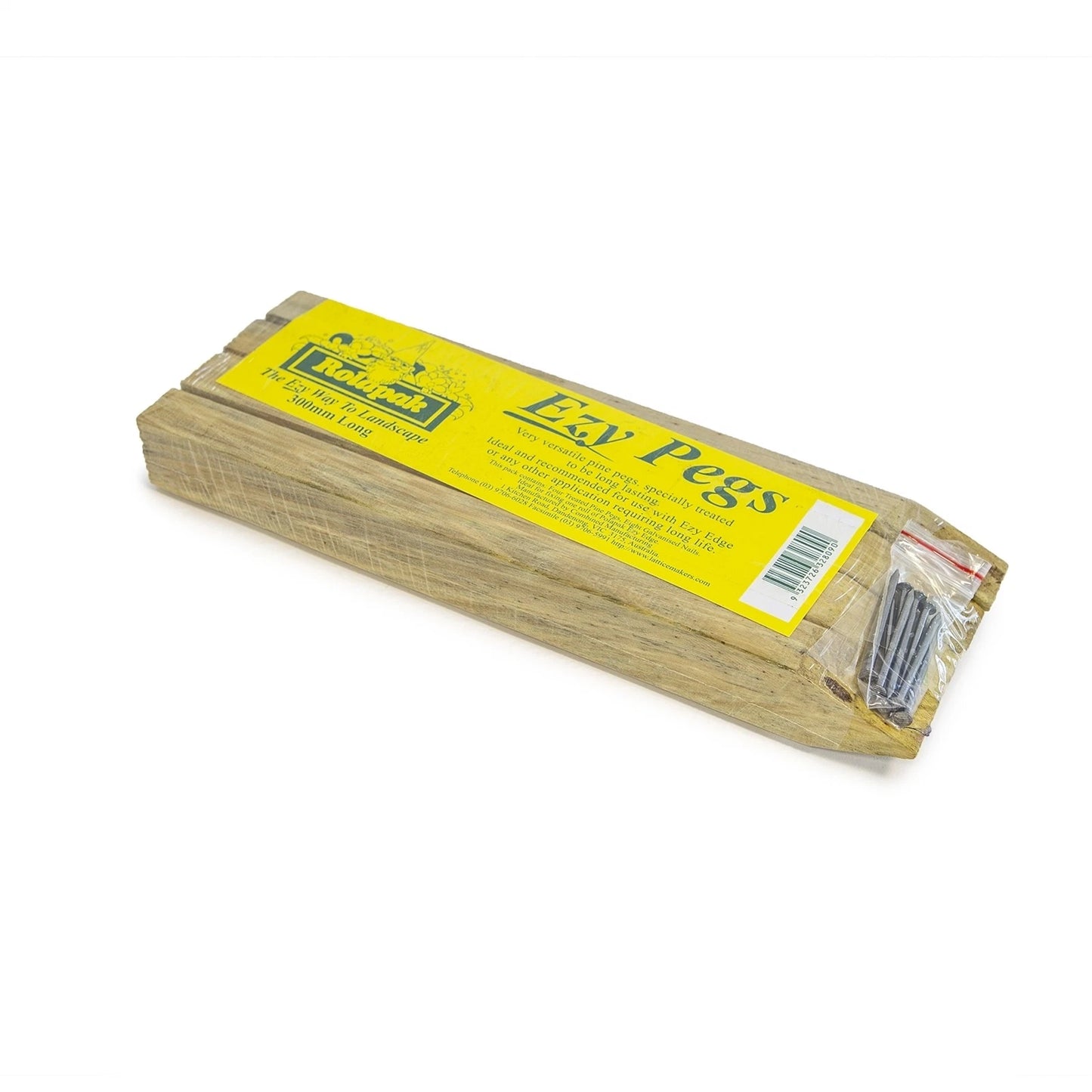 Rola Pak 300mm Rot-Resistant Timber Edging Stakes - 4 Pack Treated Pine