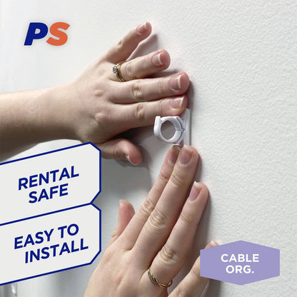 Permastik Small Cable Clips 25 Pack, No Drilling, Easy Removal, Indoor Use