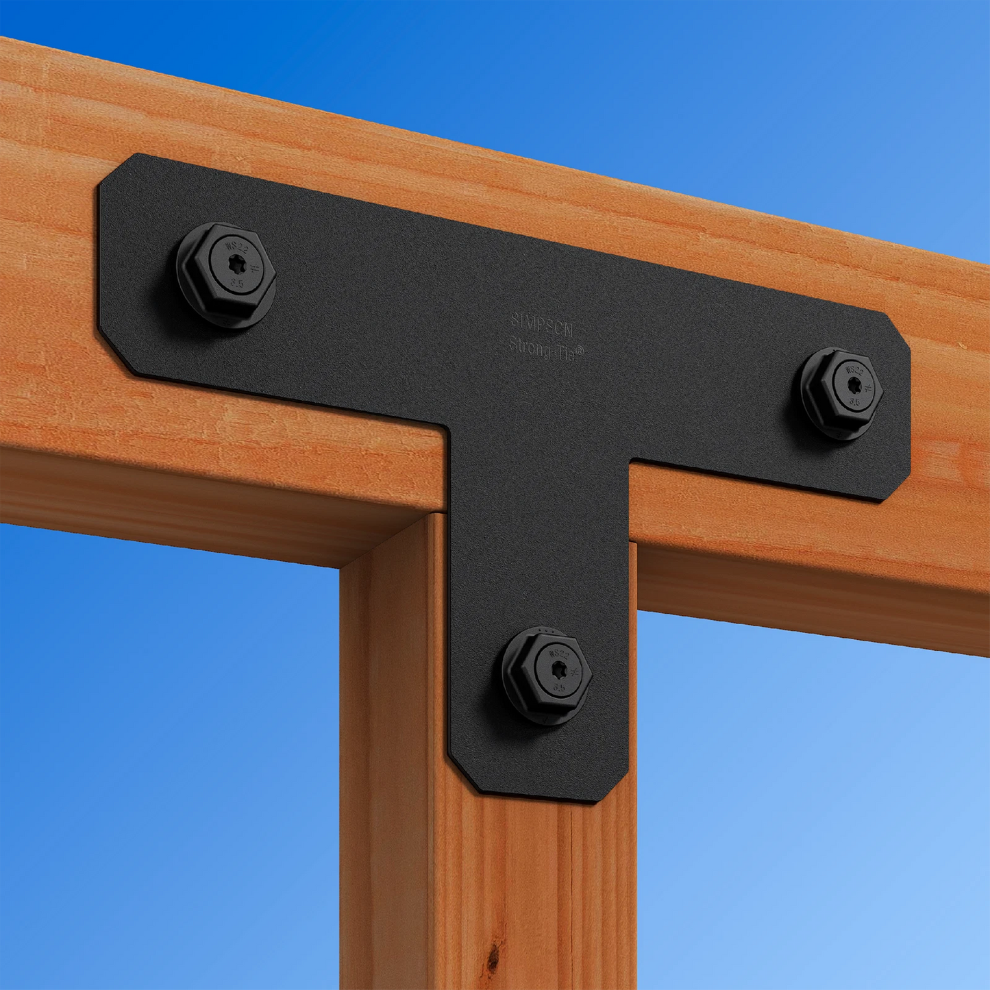 Simpson Strong-Tie Black Outdoor Accents Strap Tie T Plate 350x210x75mm, Corrosion-Resistant