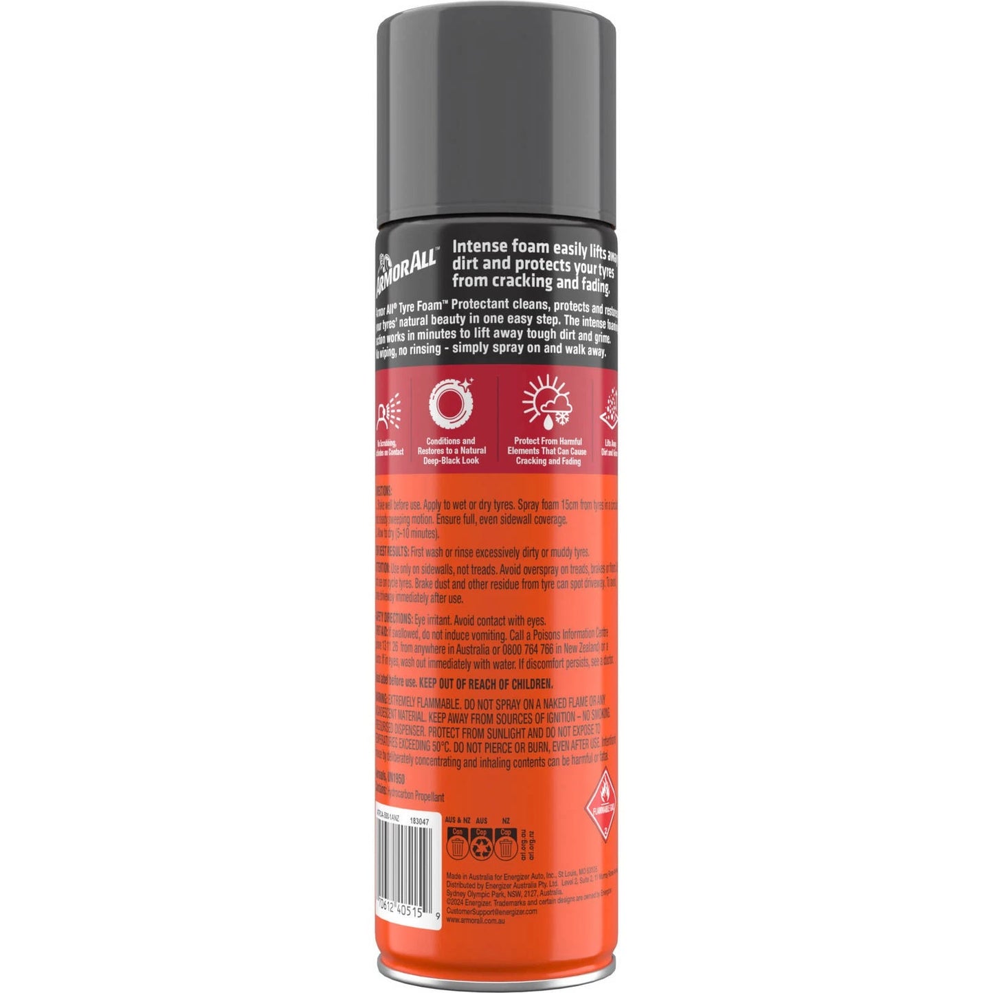 Armor All 500g Tyre Foam - Cleans, Shines & Protects Tyres Effortlessly