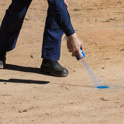 Dy-Mark 350g Yellow Water-Based Spray Paint, Fast-Drying, UV Resistant, 360° Valve