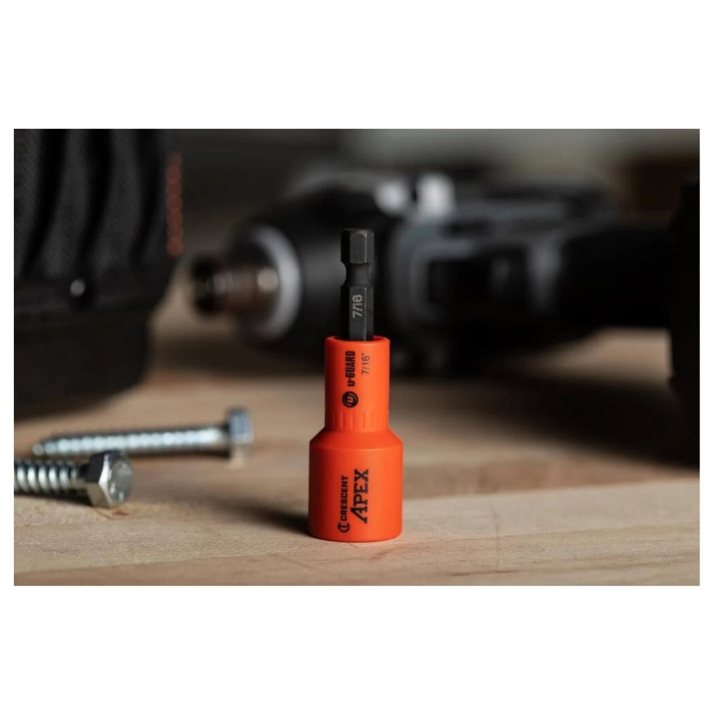 Crescent APEX 7/16" Magnetic Nutsetter, u-GUARD Cover, Non-Marring, Heat Treated Steel