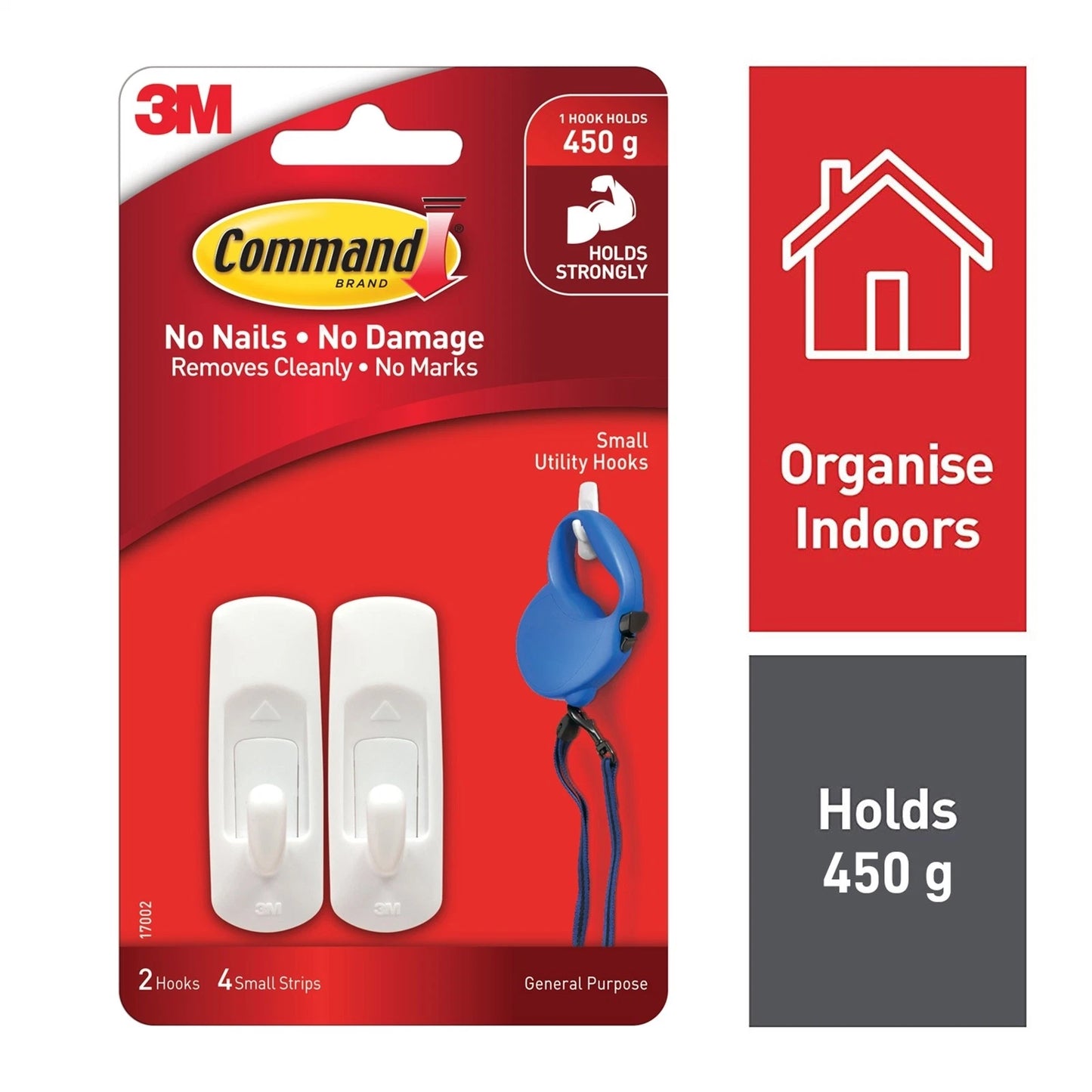 Command Small White Adhesive Hooks 2 Pack - Damage-Free, Strong Hold, Versatile Surfaces