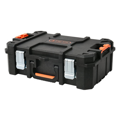 Tactix Modular Portable Technician Case with Durable Steel Latches, Weatherproof Seal, Expandable Storage