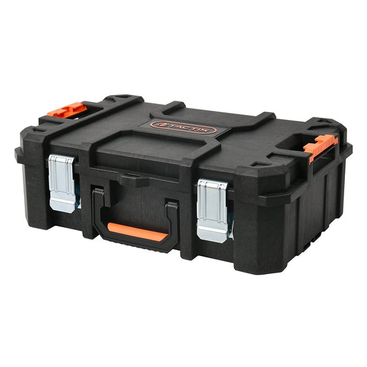 Tactix Modular Portable Technician Case with Durable Steel Latches, Weatherproof Seal, Expandable Storage