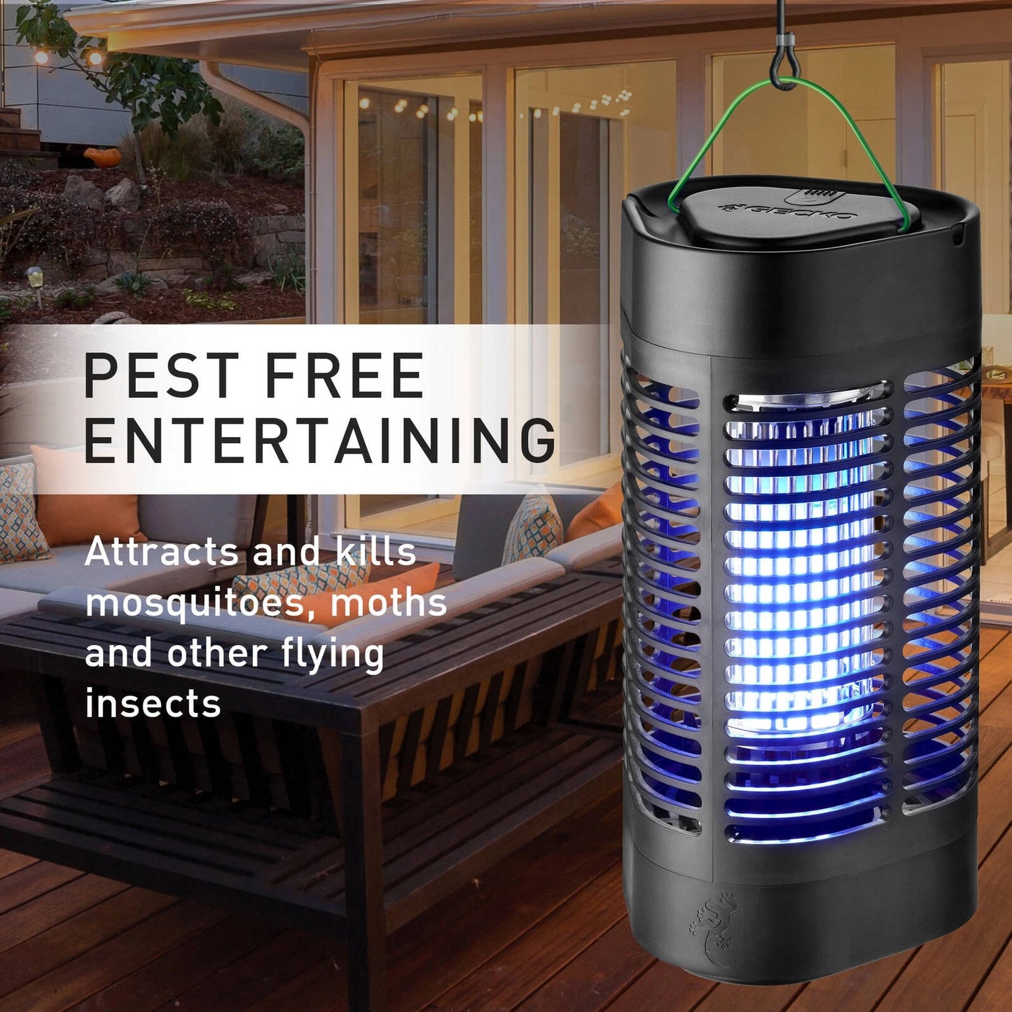 Gecko Medium LED Zapper - Energy Saving, 30m Coverage, Weatherproof, Auto On-Off