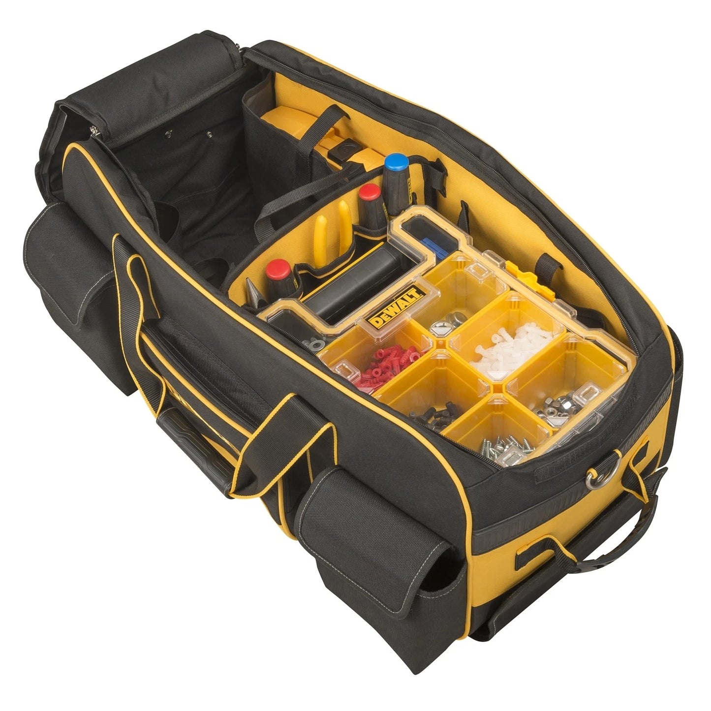 DeWALT Heavy Duty Roller Tool Bag, Large Capacity, Durable 1200 Denier, Telescopic Handle