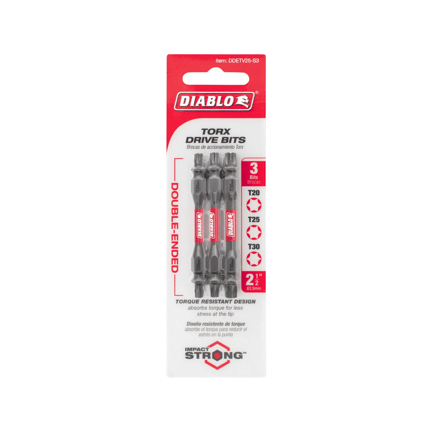 Diablo Double Ended Torx Insert Bit T 3 Pack - Durable, Impact Strong, Quick Change