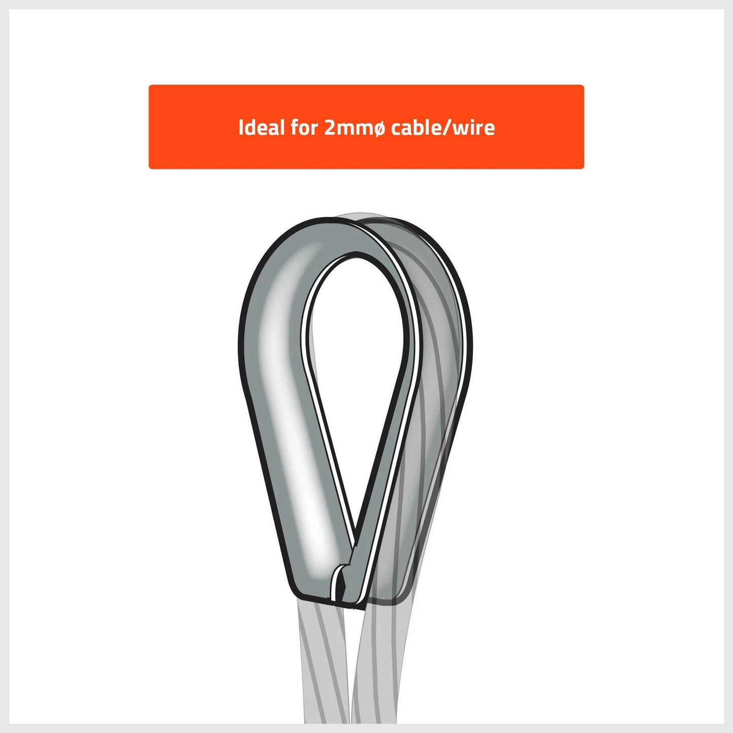 Taskmaster 2mm 316 Stainless Steel Rope Thimble - 4 Pack, Marine-Grade, Anti-Corrosive