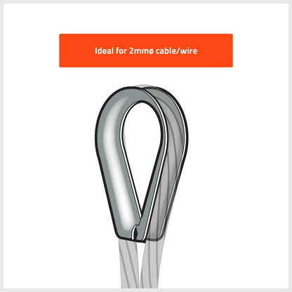 Taskmaster 2mm 316 Stainless Steel Rope Thimble - 4 Pack, Marine-Grade, Anti-Corrosive