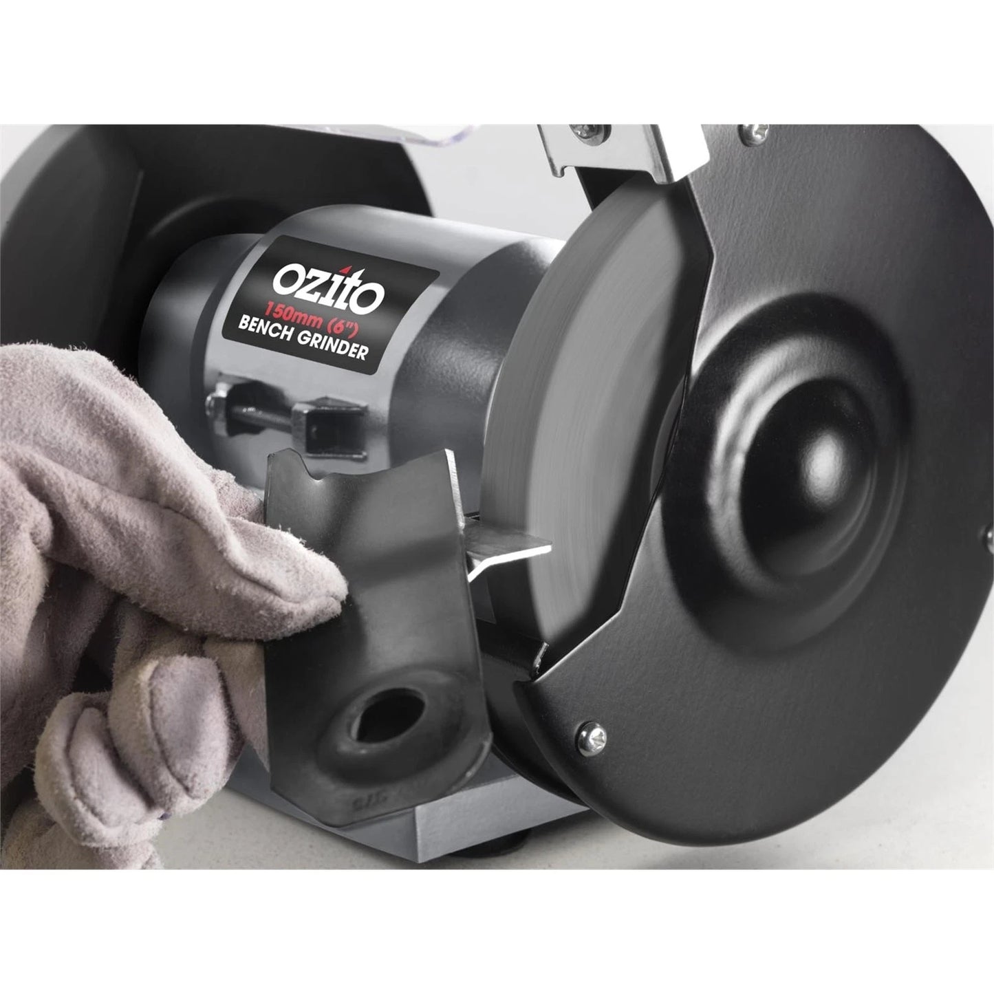 Ozito 150W 150mm Bench Grinder with Induction Motor & Adjustable Eye Shields