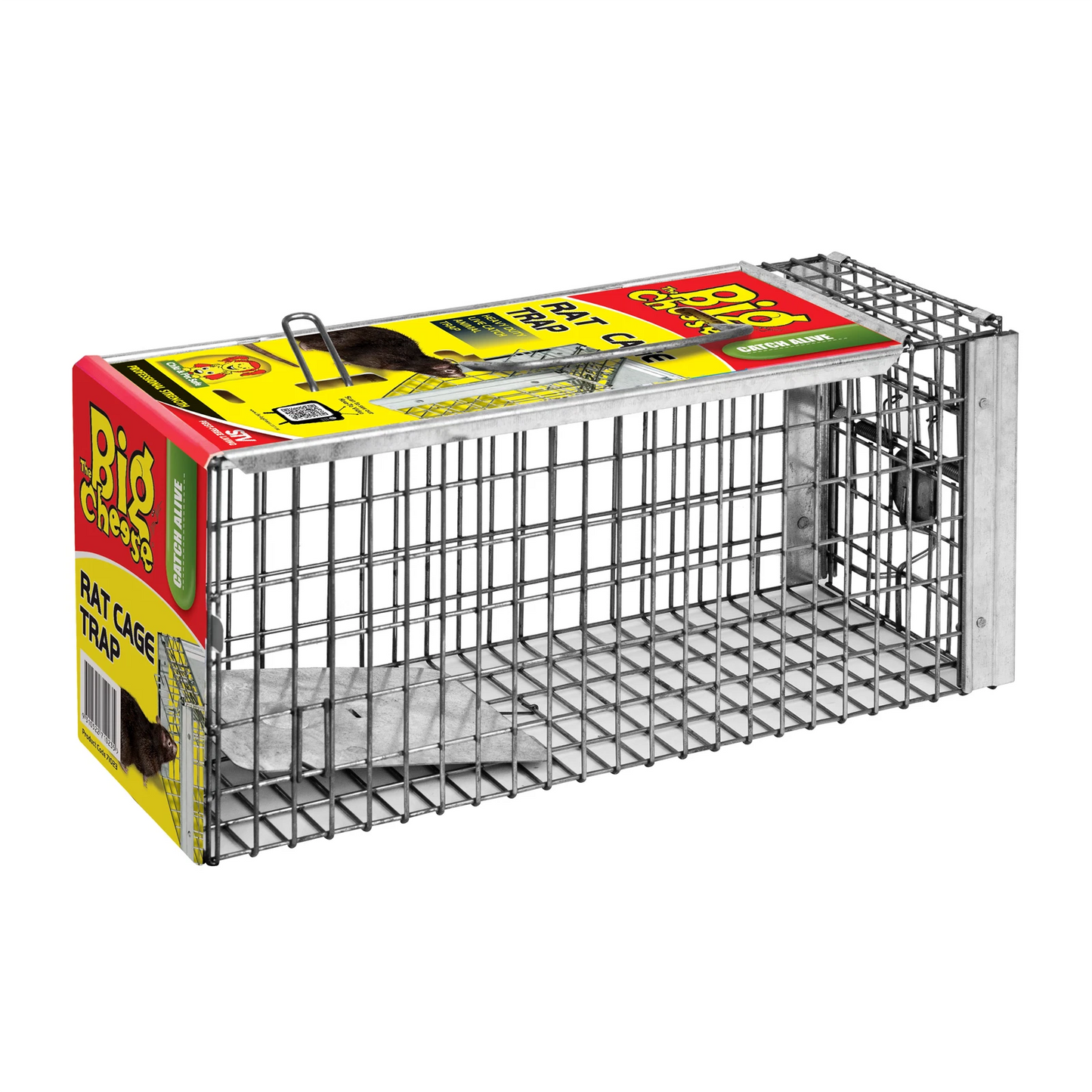 The Big Cheese Rat Cage Trap, Galvanised Steel, Indoor/Outdoor, Easy-Set, Safe Handling
