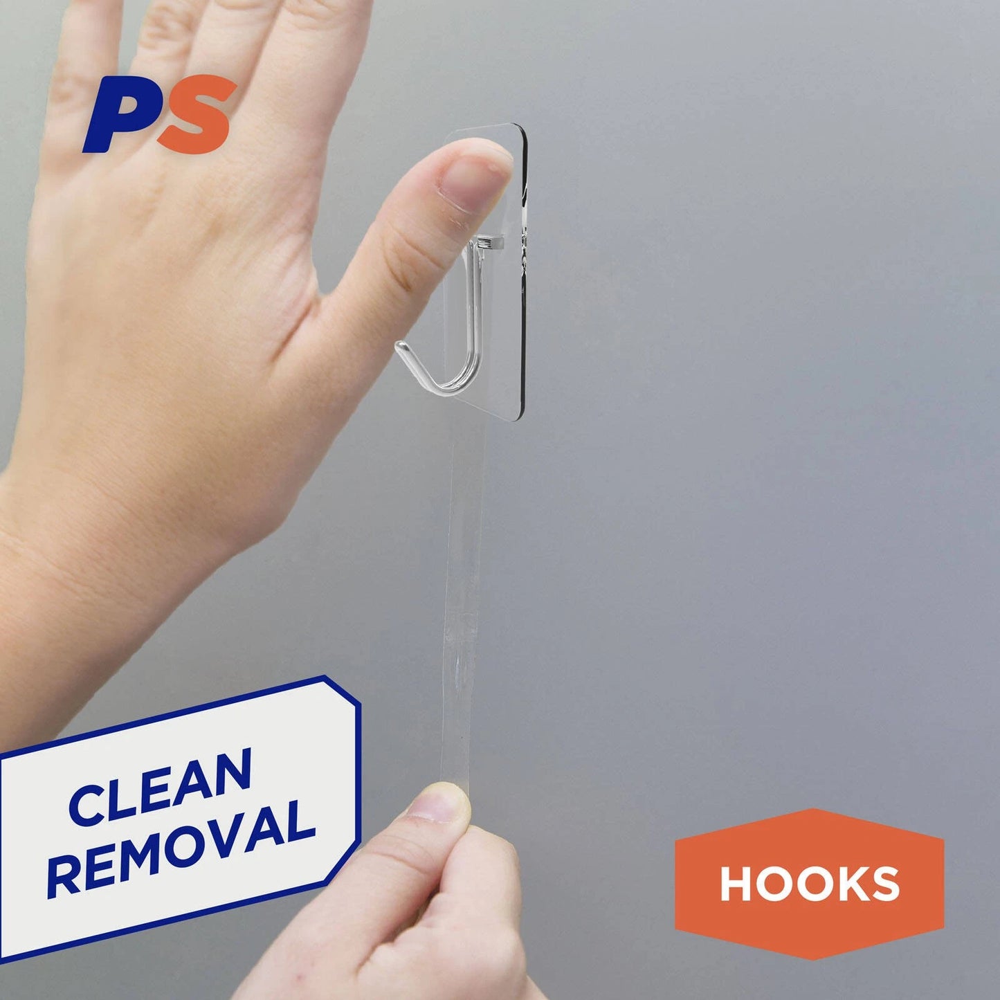 Permastik Small Clear Kitchen Hooks 30 Pack - No Drilling, Easy Removal, Supports 500g