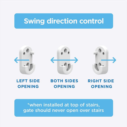 Perma Child Safety White Extra Tall & Wide Swing Gate, Adjustable 82-142cm, No Trip Hazard