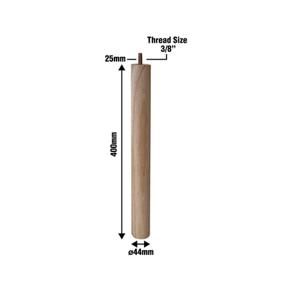 Adoored 400mm Raw Pine Round Furniture Leg - Universal Fit, Easy Install, Modern Design
