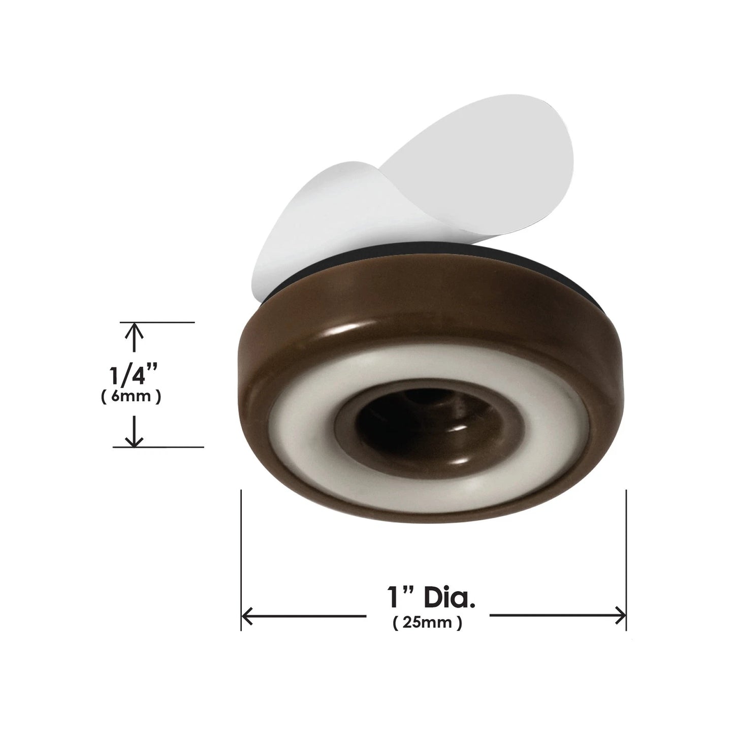 Slipstick 25mm Chocolate Sliders Floor Protection Feet, 8 Pack, for Chairs, 5-Year Warranty