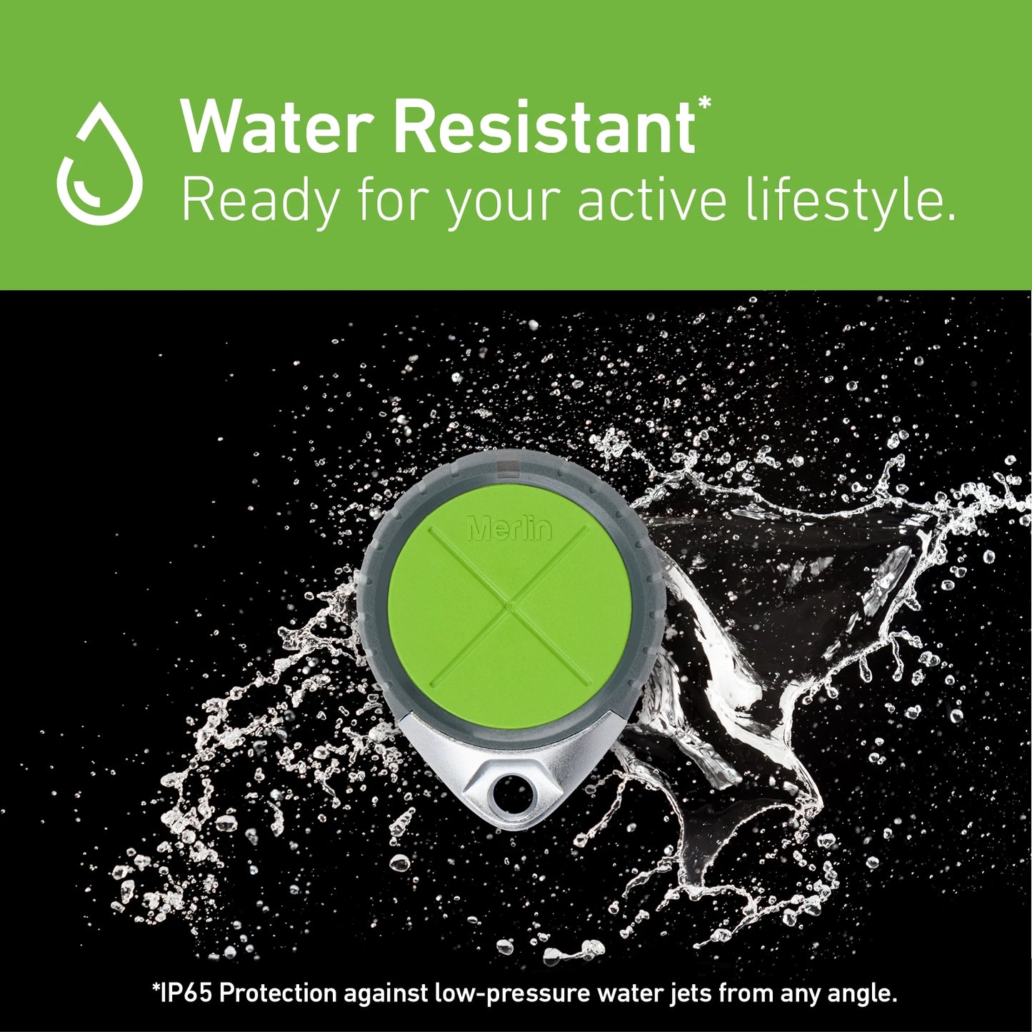 Merlin Water Resistant 4-Button Garage Door Remote, IP65, Universal Compatibility