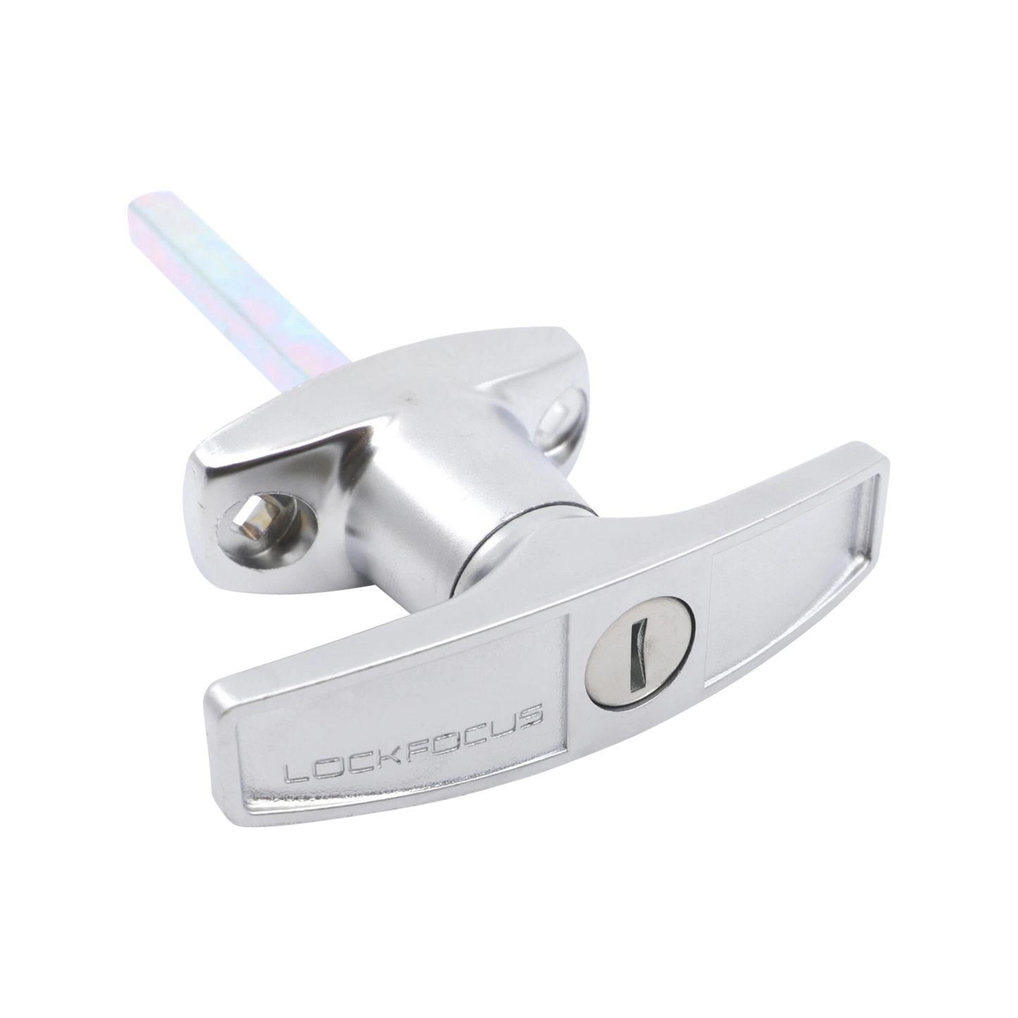 Liftaway Front Fix T-Handle Satin Silver Lockable Garage Door Handle with Keys